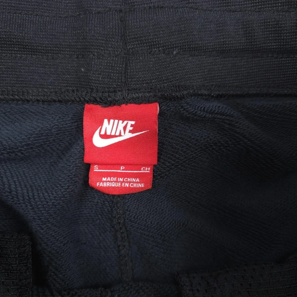 Nike Sweatpants‎ Mens Small Black Air Fleece Joggers Zip Pocket Tapered Gym Run